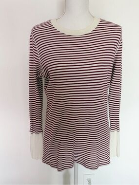 EUC Sundance Elemental Casual Striped Red White Thermal Top Size L